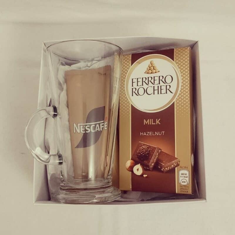 Latte Glass & Ferrero Rocher Chocolate Gift Set