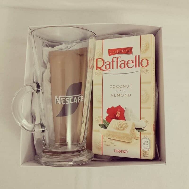 Latte Glass & Raffaello Chocolate Gift Set