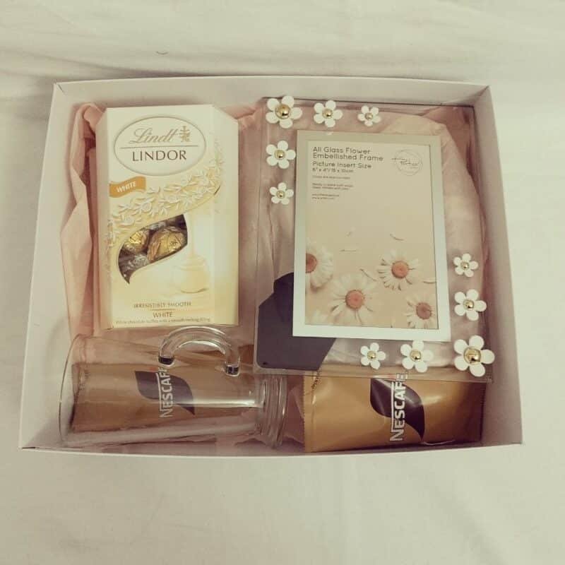 White Chocolate Coffee Gift Box with Floral Photo Frame