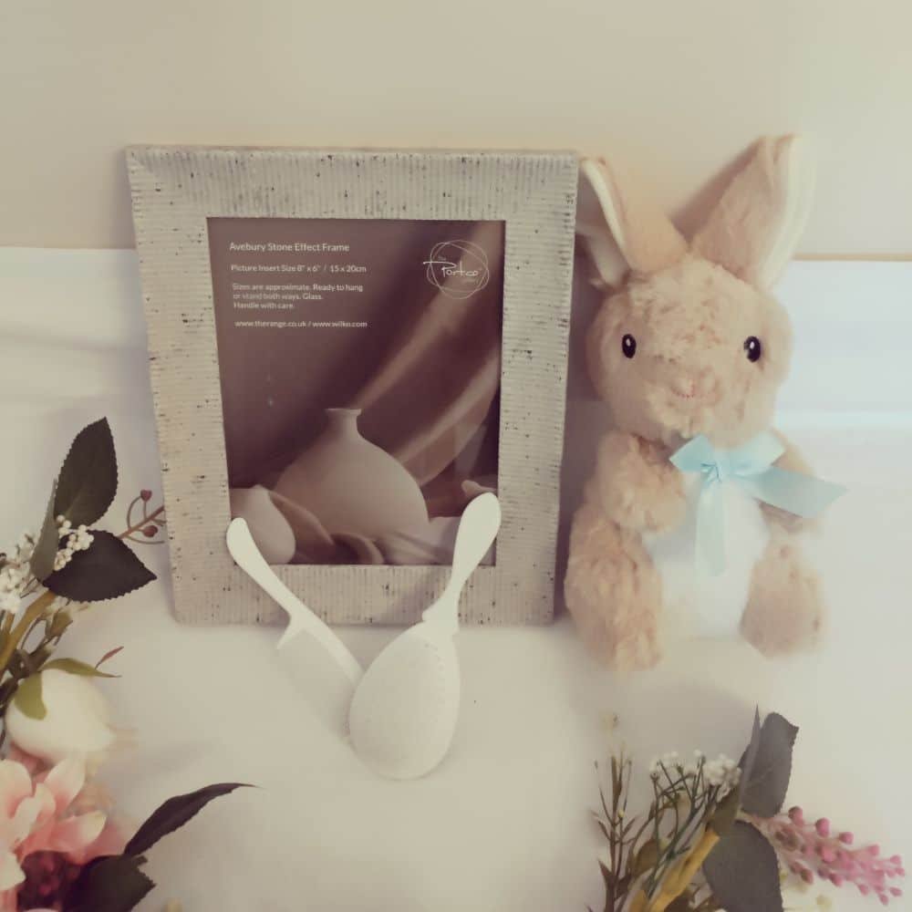 Baby Bunny Keepsake Gift Set with Stone Effect Photo Frame